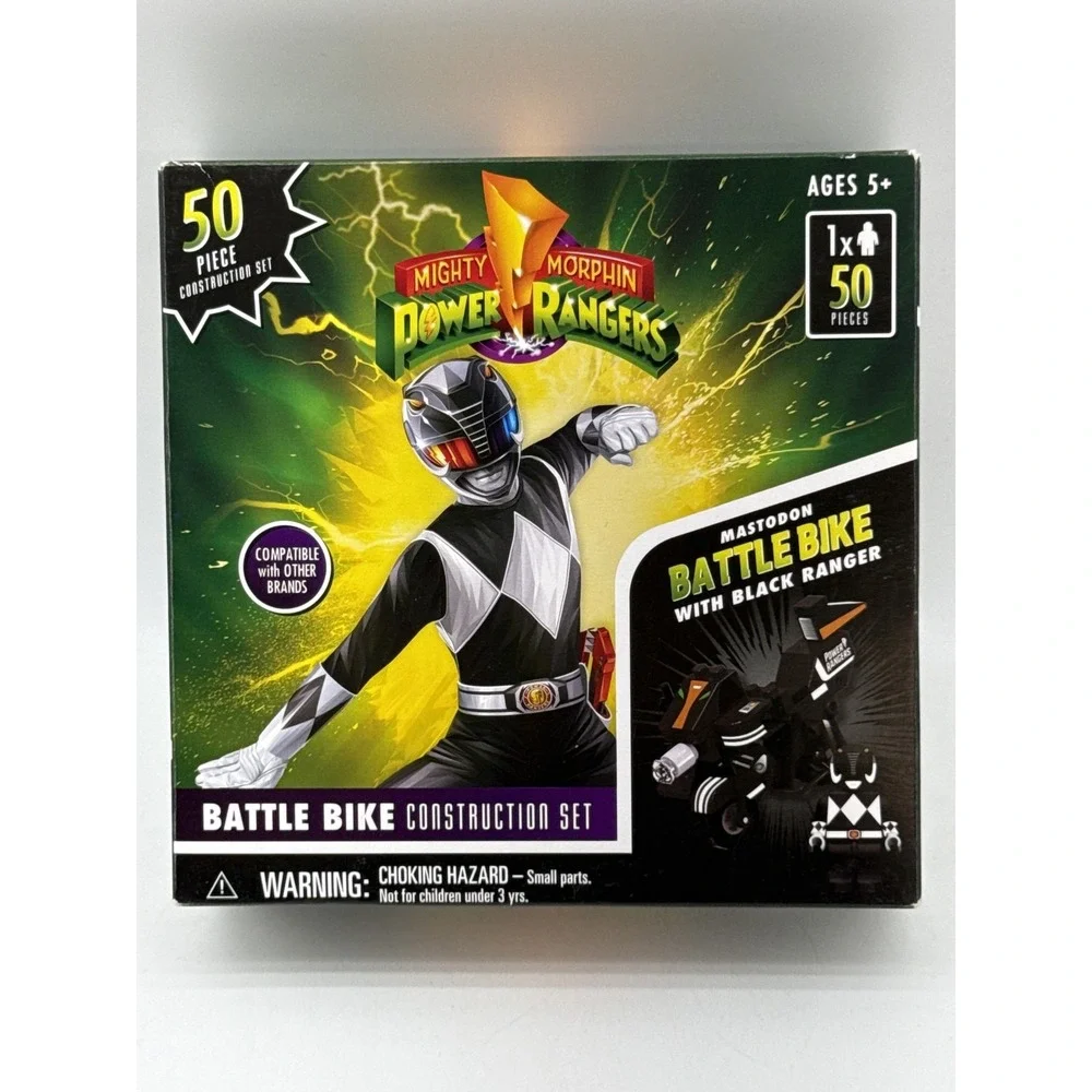 Mighty Morphin Power Rangers Black Ranger Black Battle Bike Construction Set